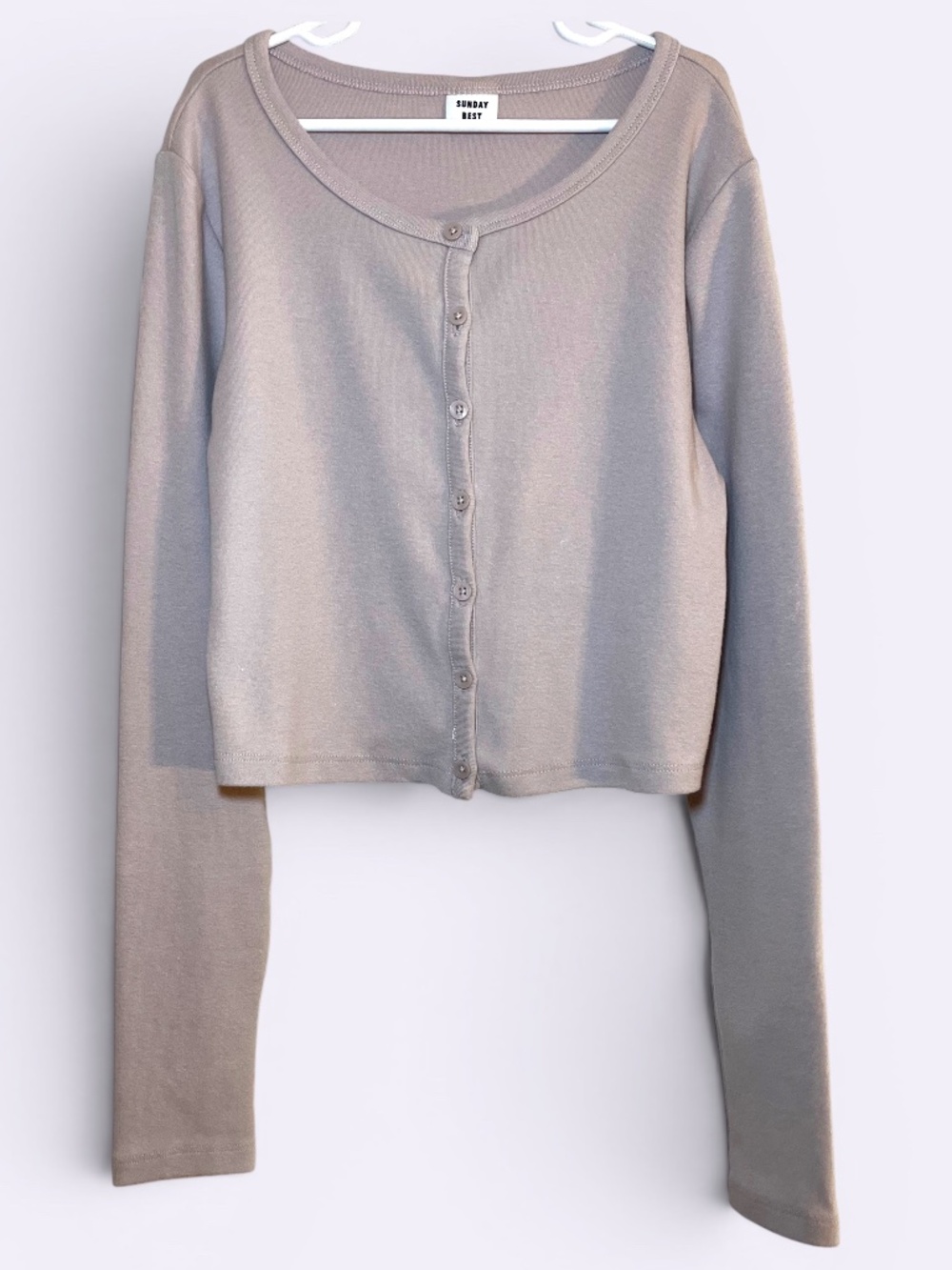 Sunday Best by Aritzia Lightweight Cotton Blend Jersey Cardigan Size Small